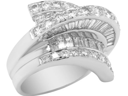 Jay Feder 18K White Gold Deco Wrap Diamond Ring Online Hot Sale