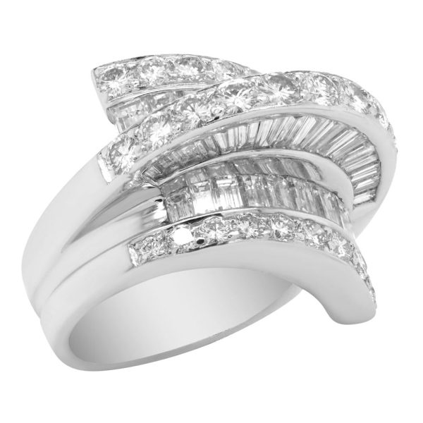 Jay Feder 18K White Gold Deco Wrap Diamond Ring Online Hot Sale