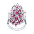 Sutra 18K White Gold Ruby & Diamond Ring For Cheap