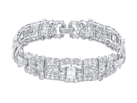 Jay Feder Platinum Art Deco Diamond Bracelet Supply