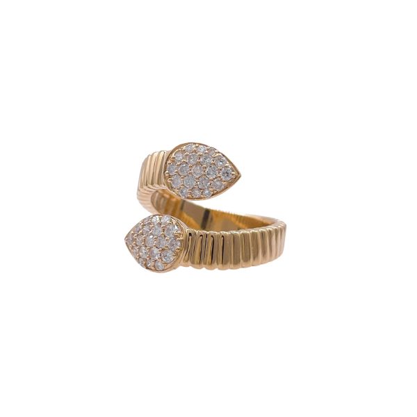 Jay Feder 14k Yellow Gold Diamond Wrap Bypass Ring For Cheap