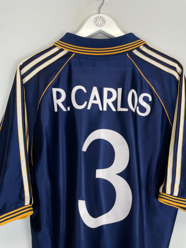 1998 00 REAL MADRID R.CARLOS #3 AWAY SHIRT (XL) ADIDAS For Sale