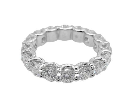 Jay Feder 14k White Gold Round Diamond Eternity Wedding Band For Discount