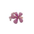 Jay Feder 14k Rose Gold Pink Sapphire and Diamond Flowers Ring Cheap