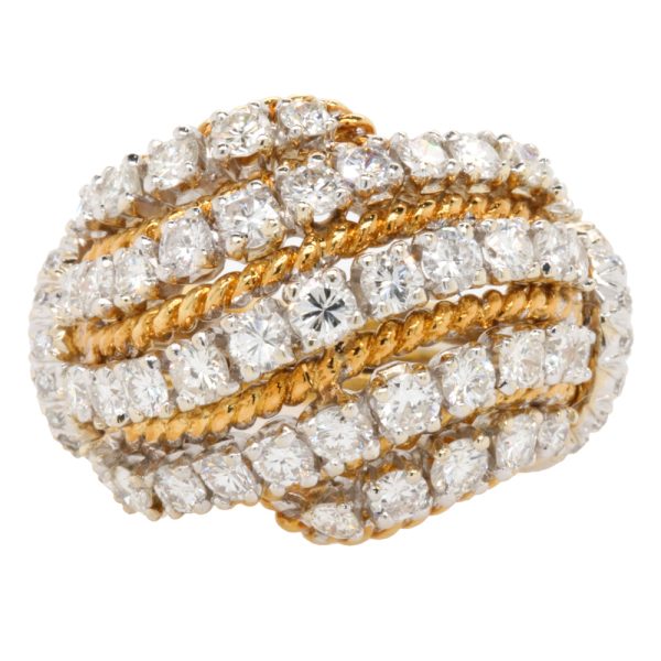 Jay Feder 14K Yellow Gold diamond Domed Ring Discount