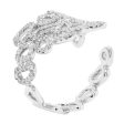 Jay Feder 18k white gold diamond Open Sided Abstract Band For Cheap