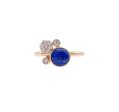 JAY FEDER 14K YELLOW GOLD LAPIS LAZULI DIAMOND RING Discount