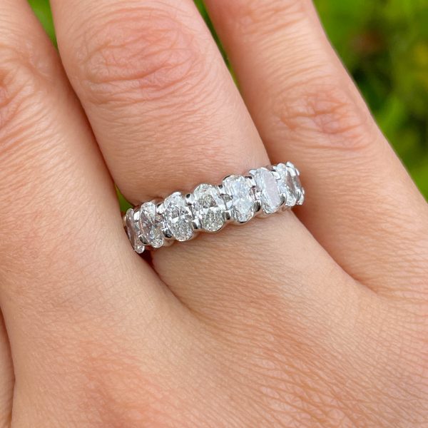 Jay Feder Platinum Oval Diamond Eternity Band Ring Online Hot Sale