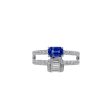 JAY FEDER 14K WHITE GOLD DIAMOND BLUE SAPPHIRE BAND RING Online Sale