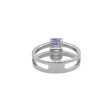 JAY FEDER 14K WHITE GOLD DIAMOND BLUE SAPPHIRE BAND RING Online Sale