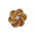 Jay Feder 18k Yellow Gold Yellow Pink and White Diamond Flower Ring Hot on Sale