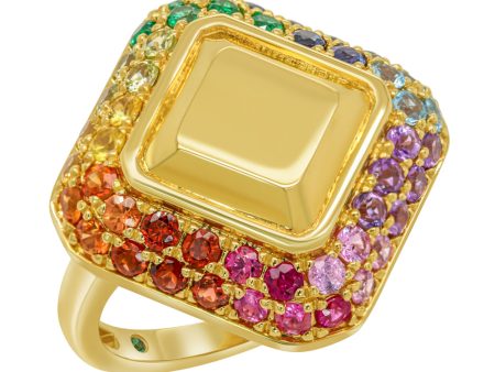 Luisa Alexander 14K Yellow Gold Multicolor Stones Pave Ring Online