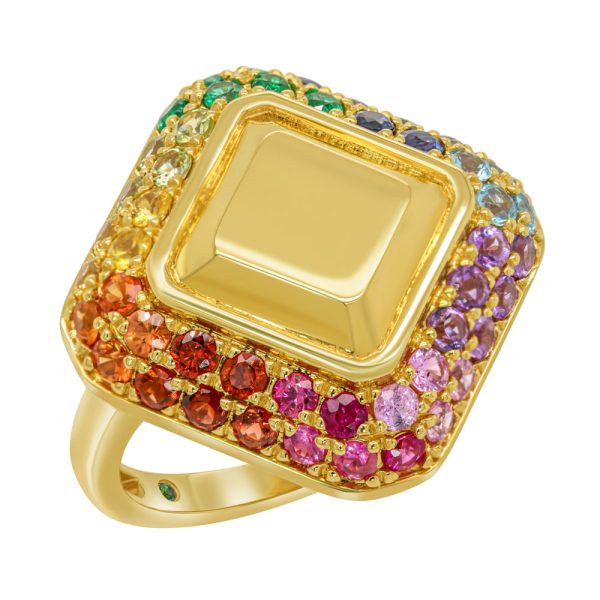 Luisa Alexander 14K Yellow Gold Multicolor Stones Pave Ring Online