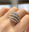 Jay Feder 14K Yellow Gold diamond Domed Ring Discount