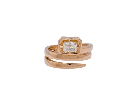 Jay Feder 14k Yellow Gold Emerald cut Diamond Wrap Ring Fashion