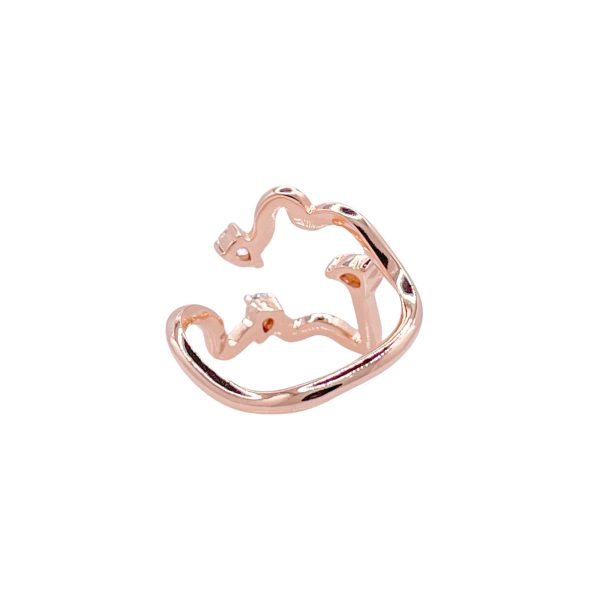 Jay Feder 18k Rose Gold Diamond Freeform Cocktail Ring Online Sale