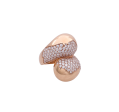 JAY FEDER 18K ROSE GOLD DIAMOND BYPASS RING Hot on Sale