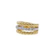 JAY FEDER 14K TWO TONE GOLD DIAMOND BRAIDED BAND RING For Cheap