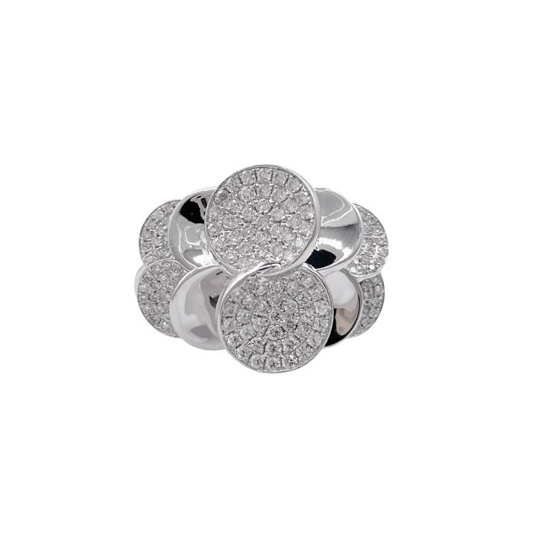 JAY FEDER 14K WHITE GOLD DIAMOND PAVE CIRCLE RING Online