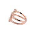 Jay Feder 18k Rose Gold Diamond Crossover Wrap Ring Cheap