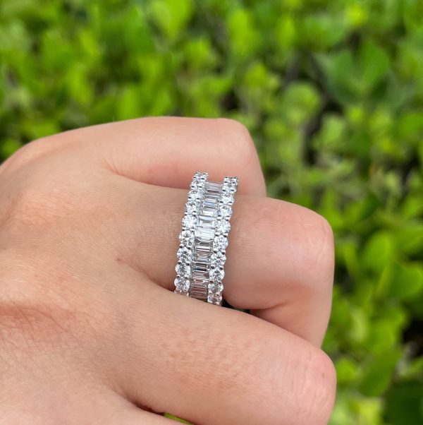 JAY FEDER 18K WHITE GOLD DIAMOND ETERNITY BAND RING Fashion