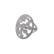 JAY FEDER 18K WHITE GOLD DIAMOND BEZEL SET OVAL RING Online Hot Sale