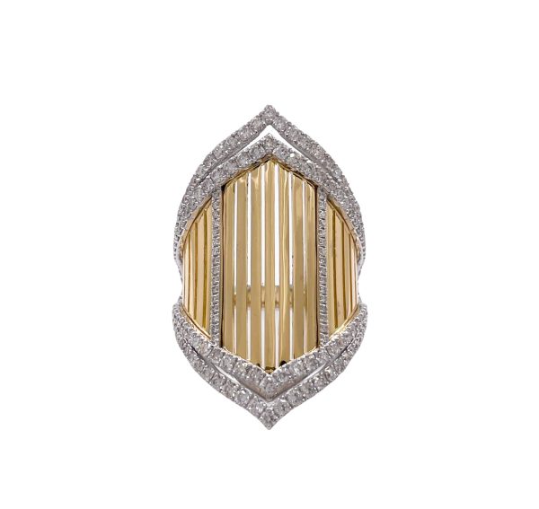 JAY FEDER 18K TWO TONE GOLD DIAMOND SAMBA RING Online