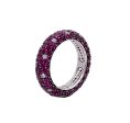 JAY FEDER 18K WHITE GOLD RUBY WEDDING BAND RING Online Hot Sale