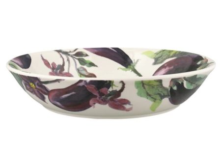 Vegetable Garden Aubergine & Flowers Medium Pasta Bowl Online now