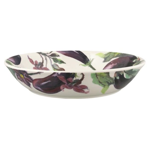 Vegetable Garden Aubergine & Flowers Medium Pasta Bowl Online now