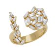 Suzanne Kalan 18K yellow gold diamond baguette Fireworks ring For Discount