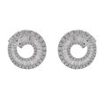 JAY FEDER 18K WHITE GOLD DIAMOND C SHAPE EARRINGS For Cheap