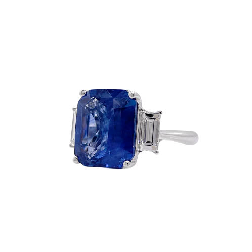 Jay Feder 18k White Gold Blue Sapphire and Diamond Three-stone Ring Online