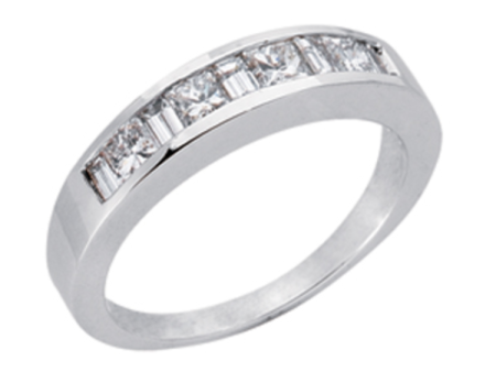 Jay Feder 14K White Gold with Half Circumference Diamond Band Online now