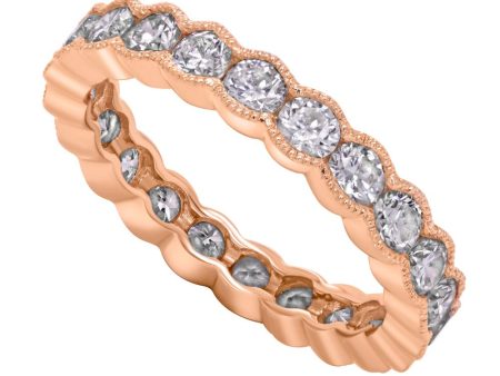 Jay feder 18K Rose gold scalloped eternity band For Discount