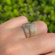 JAY FEDER 14K YELLOW GOLD EMERALD DIAMOND COIL WRAP RING Sale