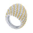 Jay Feder 18K Two Tone Gold Diamond Buccellati Dome Ring For Cheap