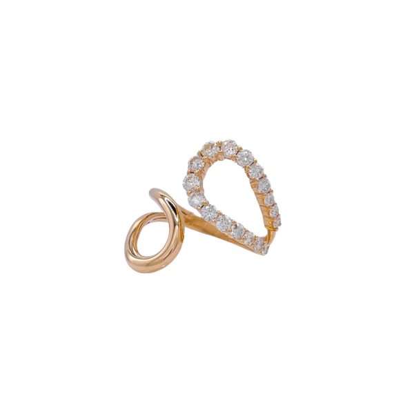 Jay Feder 14k Yellow Gold Diamond Loop Bypass Ring Sale