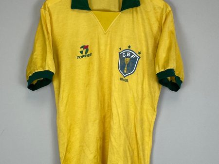 1985 88 BRAZIL HOME SHIRT (L) TOPPER Hot on Sale