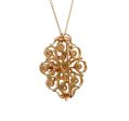 JAY FEDER 14K YELLOW GOLD DIAMOND VINTAGE PENDANT PIN BROOCH Fashion