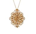 JAY FEDER 14K YELLOW GOLD DIAMOND VINTAGE PENDANT PIN BROOCH Fashion