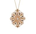 JAY FEDER 14K YELLOW GOLD DIAMOND VINTAGE PENDANT PIN BROOCH Fashion